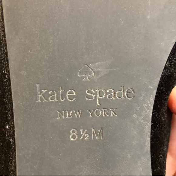 KATE SPADE Sz 8.5 Velvet Round Toe Cap Metal Accent Ballet Flats Shoes - Picture 9 of 9